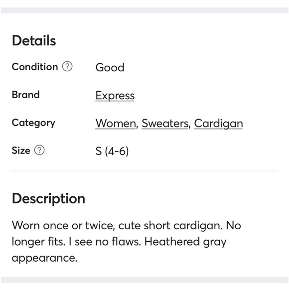 Express Heathered Gray Cardigan - Picture 5 of 5